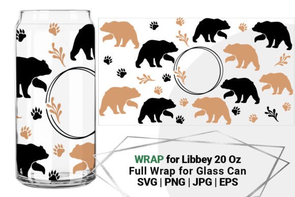 Bear Mom for Libbey 20 Oz, Can Glass