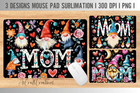 Charming Gnome Mom Mouse Pad for Embroidery