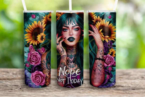 Nope Not Today Tired Mom Tumbler Wrap