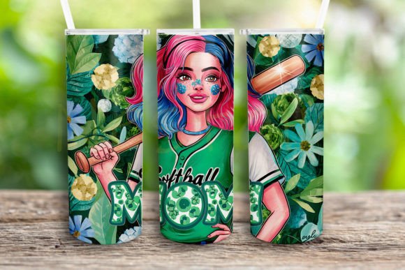 Softball Mom St. Patrick's Day Tumbler